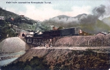 Waihi train approaching Karangahake Tunnel.